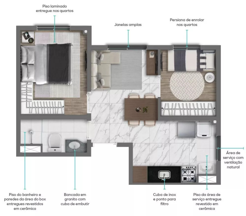 Apartamento, 3 quartos, 61 m² - Foto 10
