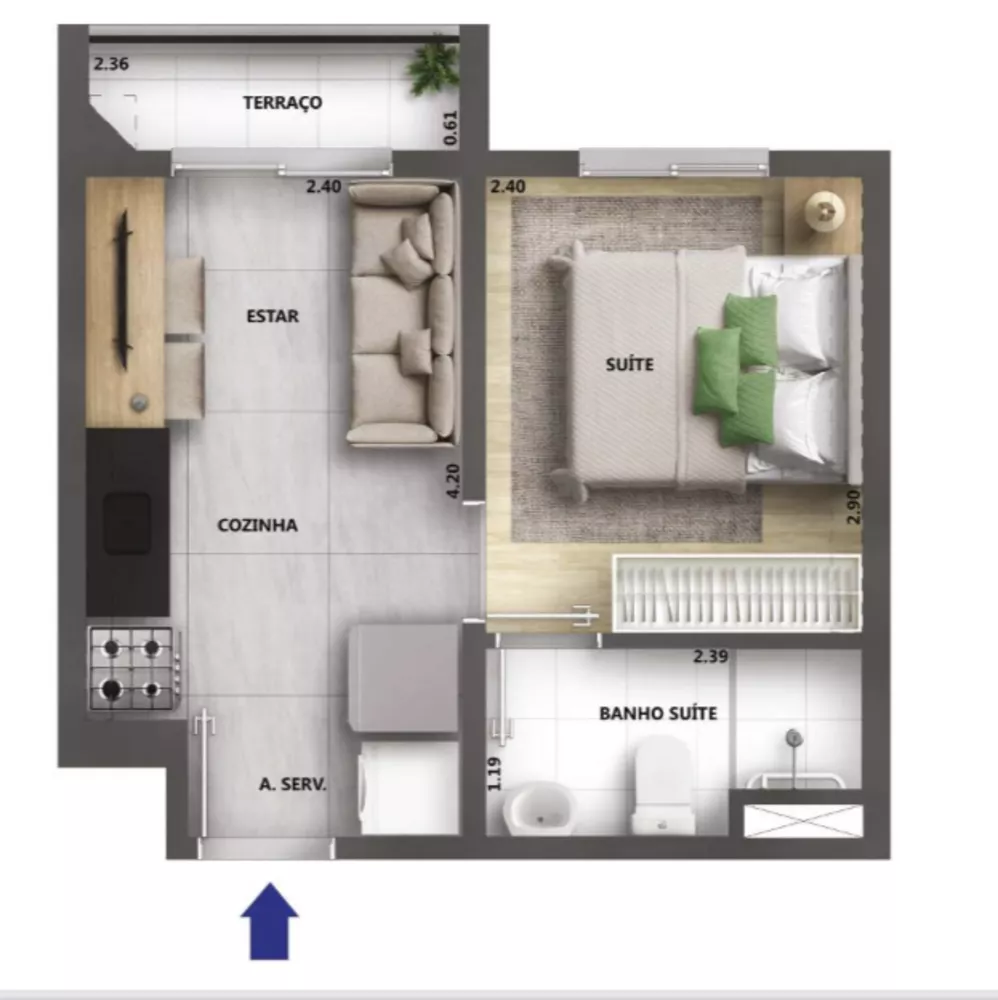 Apartamento, 1 quarto, 34 m² - Foto 12