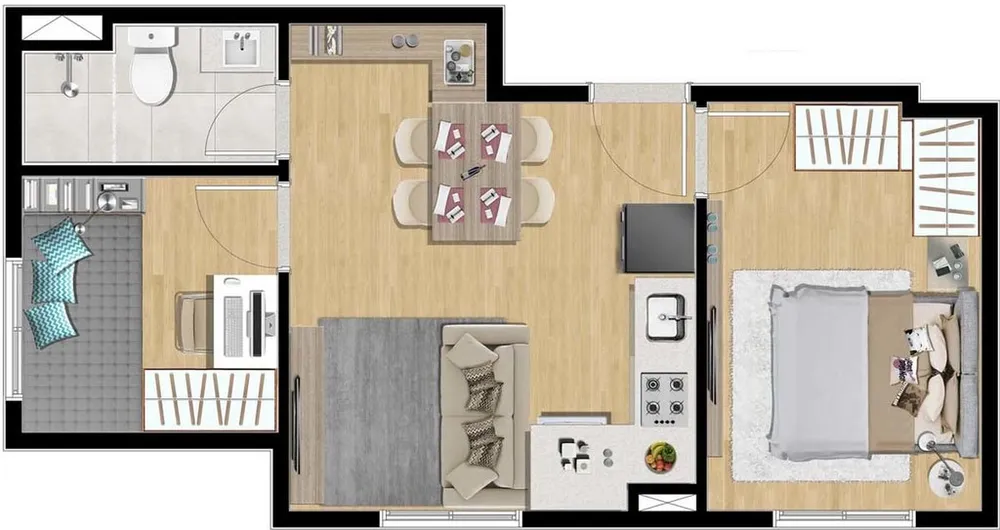 Apartamento, 1 quarto, 24 m² - Foto 2