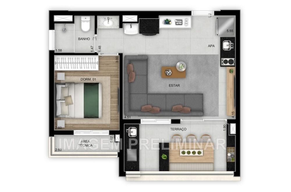 Apartamento, 2 quartos, 47 m² - Foto 5