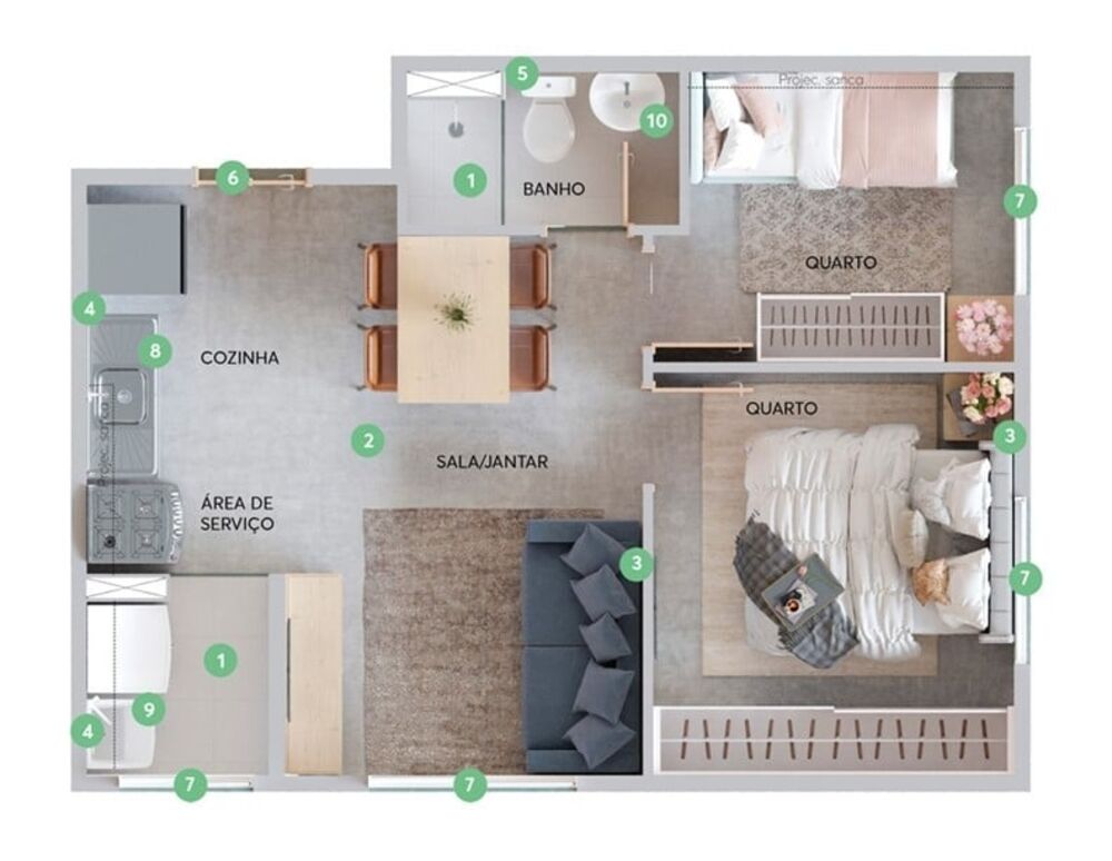 Apartamento, 2 quartos, 45 m² - Foto 5