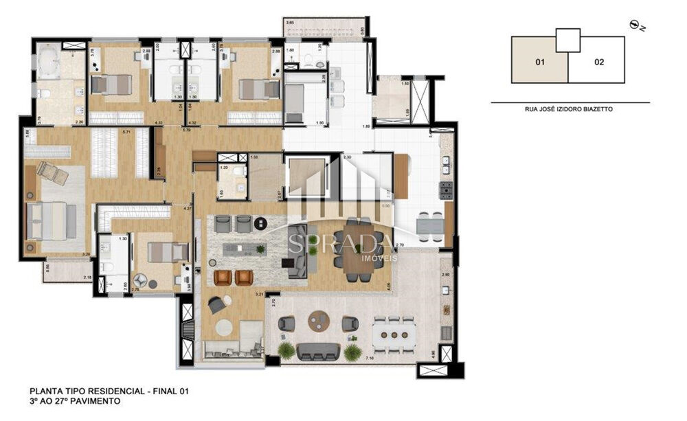 Apartamento à venda com 4 quartos, 260m² - Foto 3