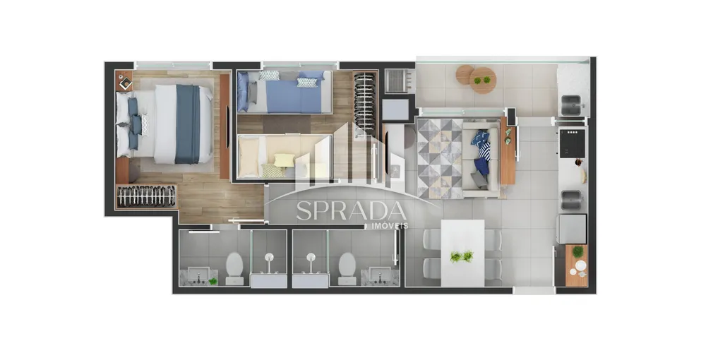 Apartamento, 2 quartos, 56 m² - Foto 2