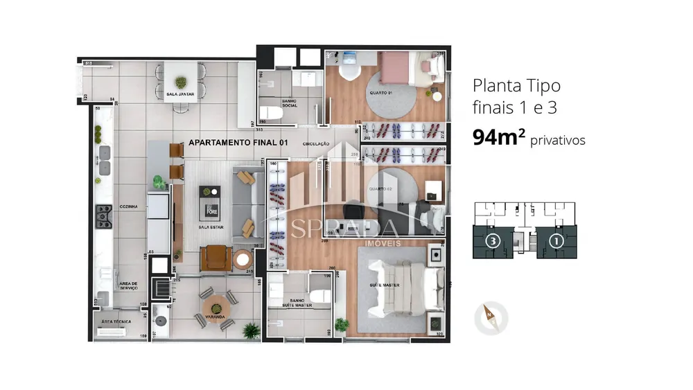 Cobertura, 3 quartos, 190 m² - Foto 3