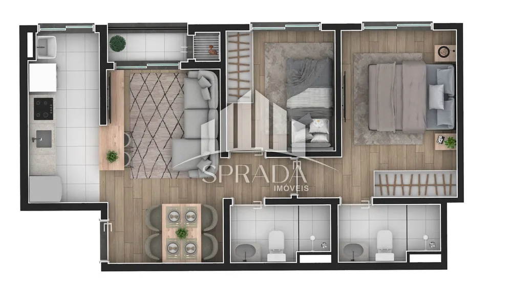 Apartamento, 2 quartos, 45 m² - Foto 3