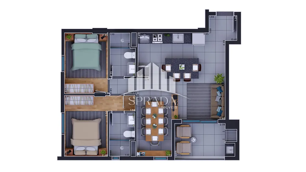 Apartamento, 2 quartos, 60 m² - Foto 1