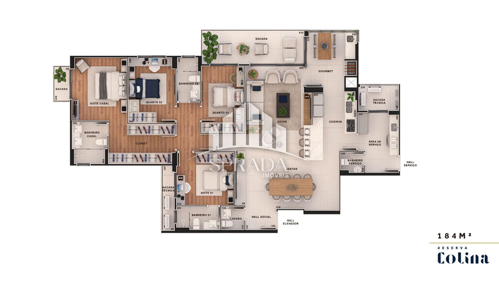 Apartamento à venda com 4 quartos, 187m² - Foto 3