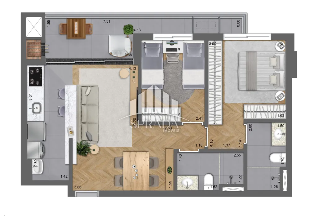 Apartamento, 2 quartos, 68 m² - Foto 3