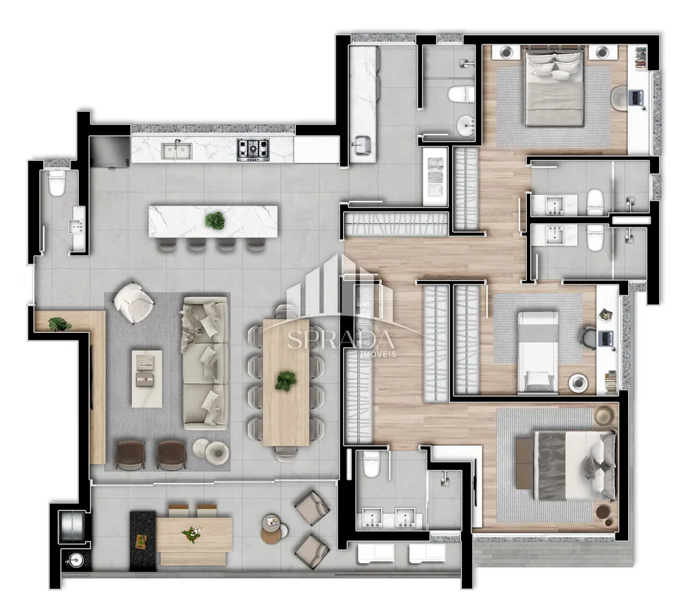 Apartamento, 3 quartos, 165 m² - Foto 1