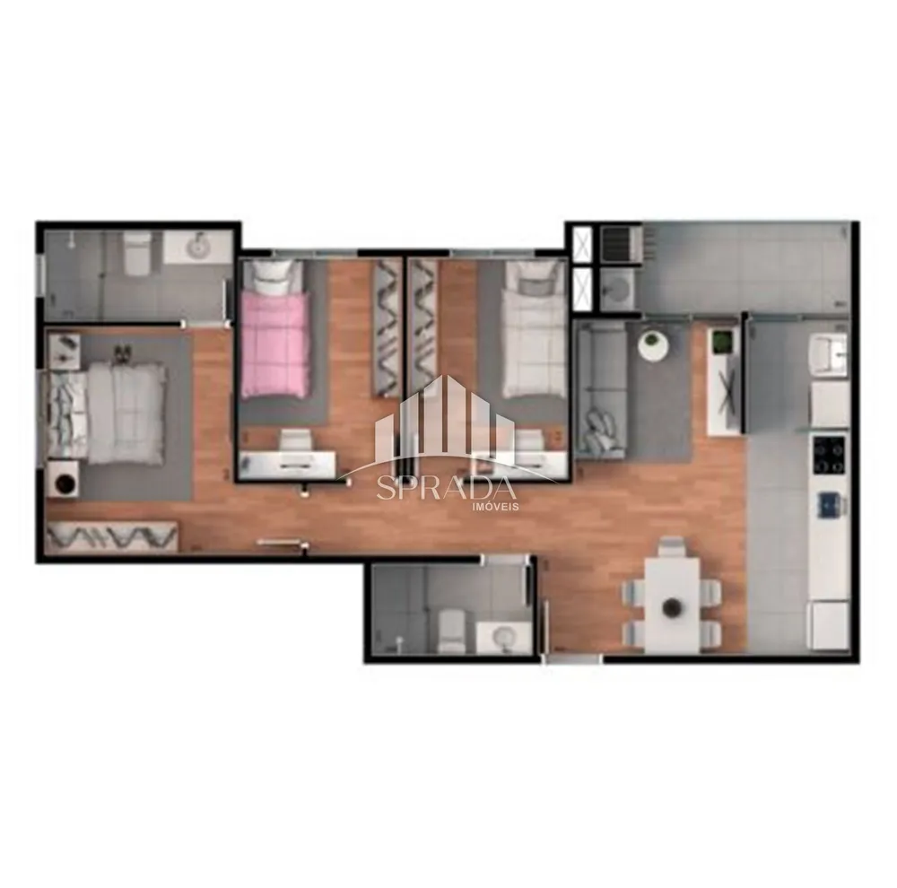 Apartamento, 3 quartos, 66 m² - Foto 1