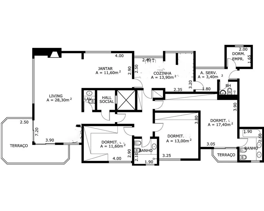 Apartamento, 3 quartos, 155 m² - Foto 1