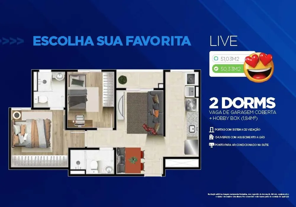 Apartamento, 2 quartos, 50 m² - Foto 9