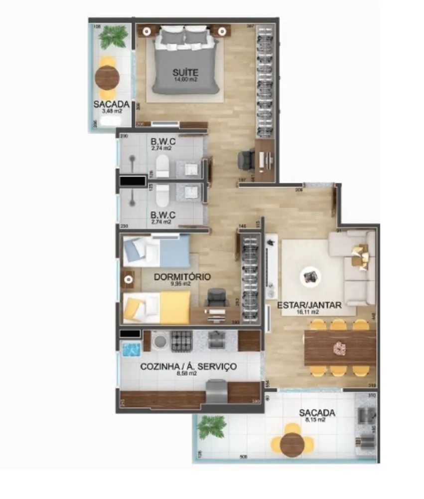 Apartamento, 2 quartos, 76 m² - Foto 1