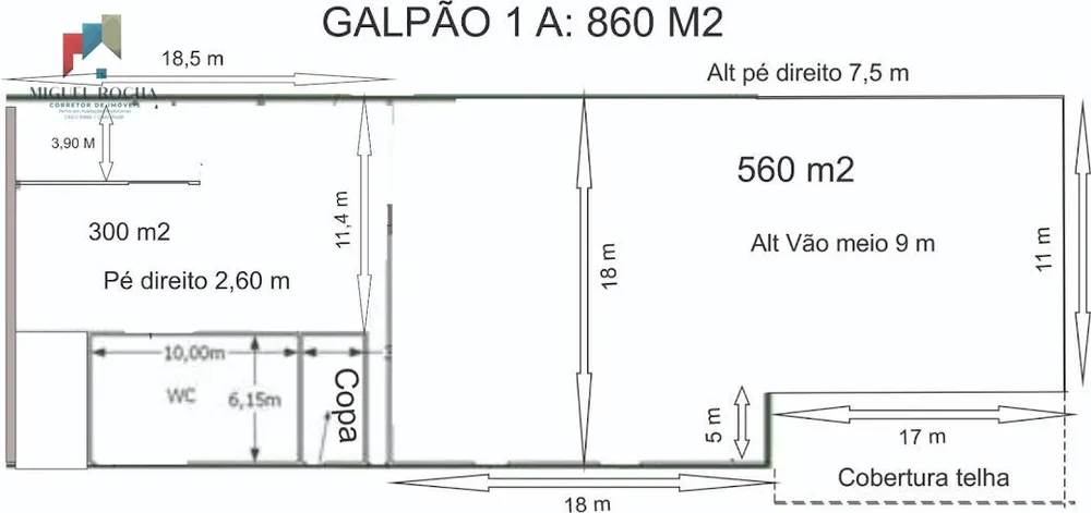 Depósito-Galpão, 850 m² - Foto 4
