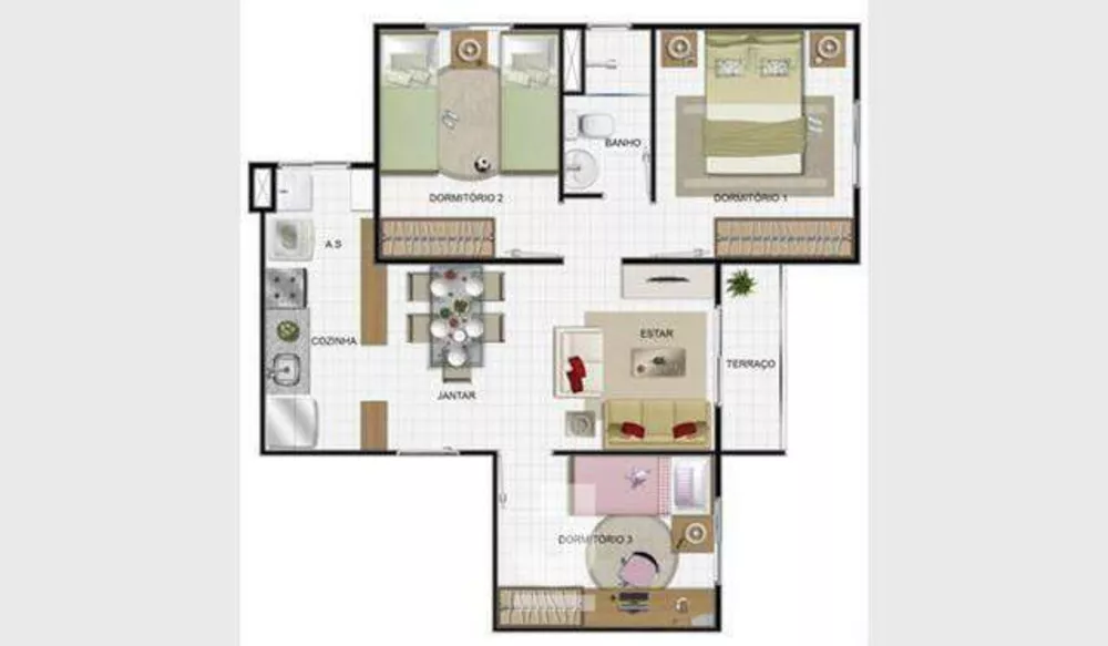 Apartamento à venda com 3 quartos, 52m² - Foto 2