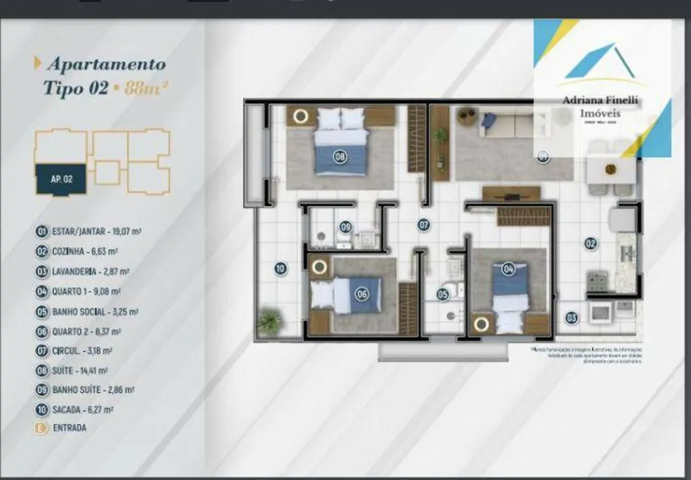 Apartamento, 3 quartos, 71 m² - Foto 2