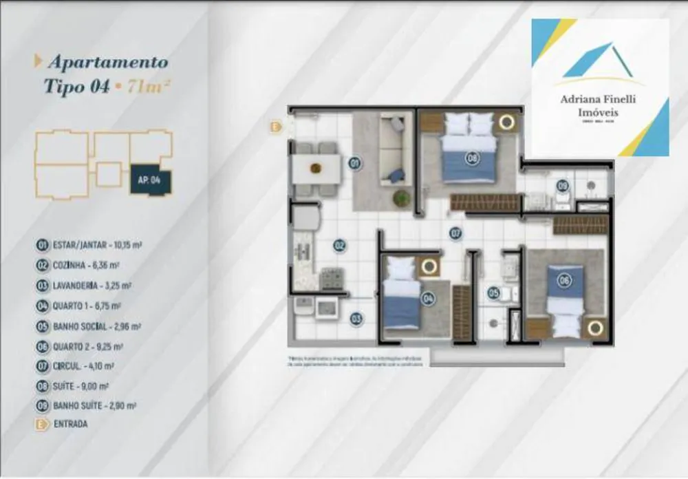 Apartamento, 3 quartos, 71 m² - Foto 3