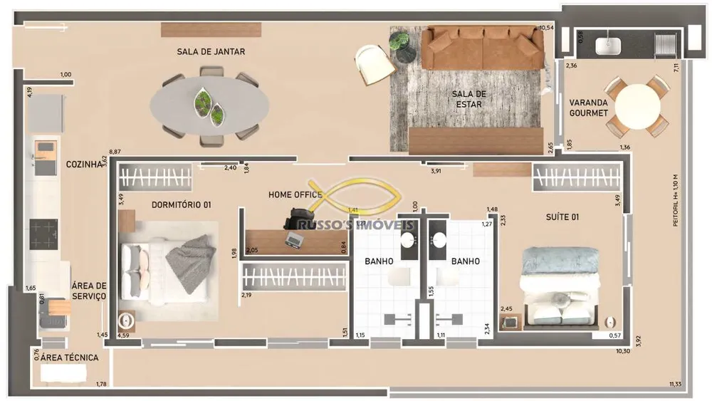 Apartamento, 2 quartos, 101 m² - Foto 1