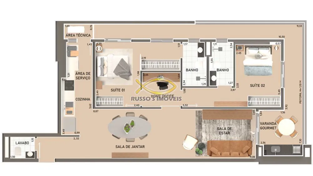 Apartamento, 2 quartos, 101 m² - Foto 2