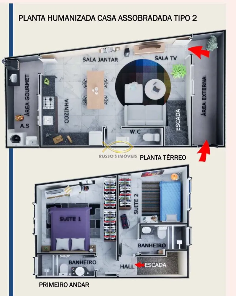 Sobrado, 2 quartos, 86 m² - Foto 3