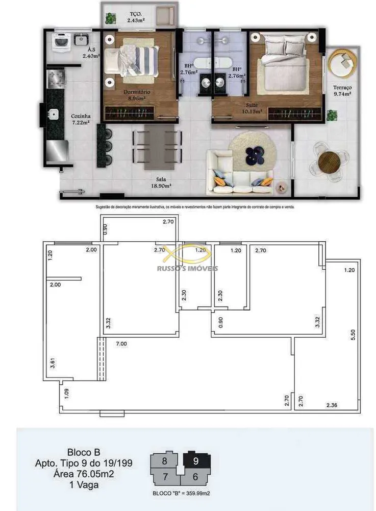Apartamento, 2 quartos, 76 m² - Foto 8