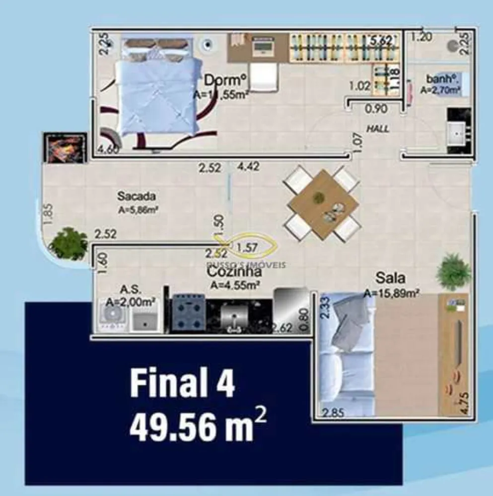 Apartamento, 1 quarto, 46 m² - Foto 1