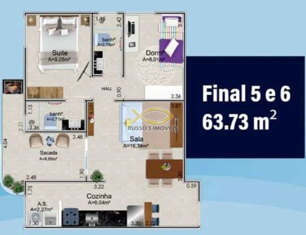Apartamento, 1 quarto, 46 m² - Foto 3