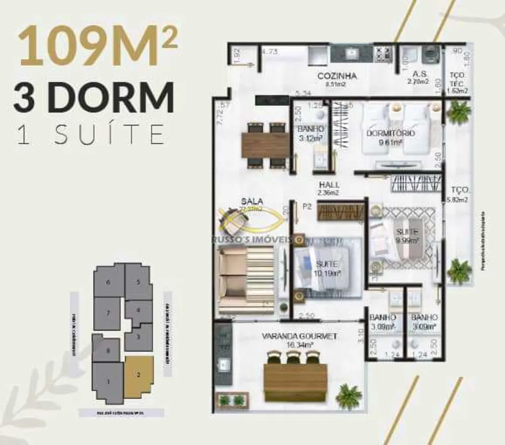 Apartamento, 1 quarto, 62 m² - Foto 2