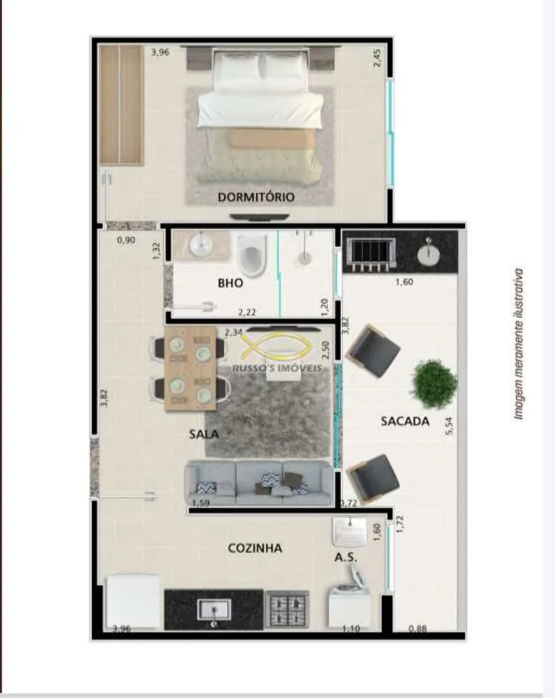 Apartamento, 1 quarto, 40 m² - Foto 3
