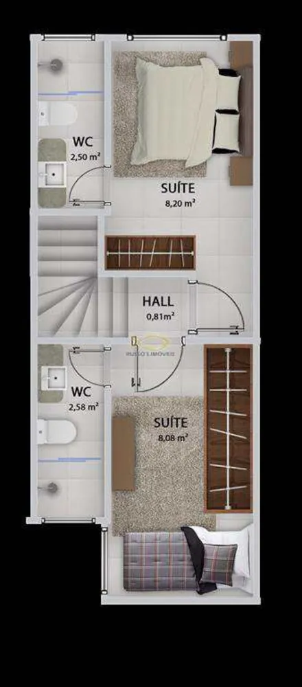 Sobrado, 2 quartos, 57 m² - Foto 7