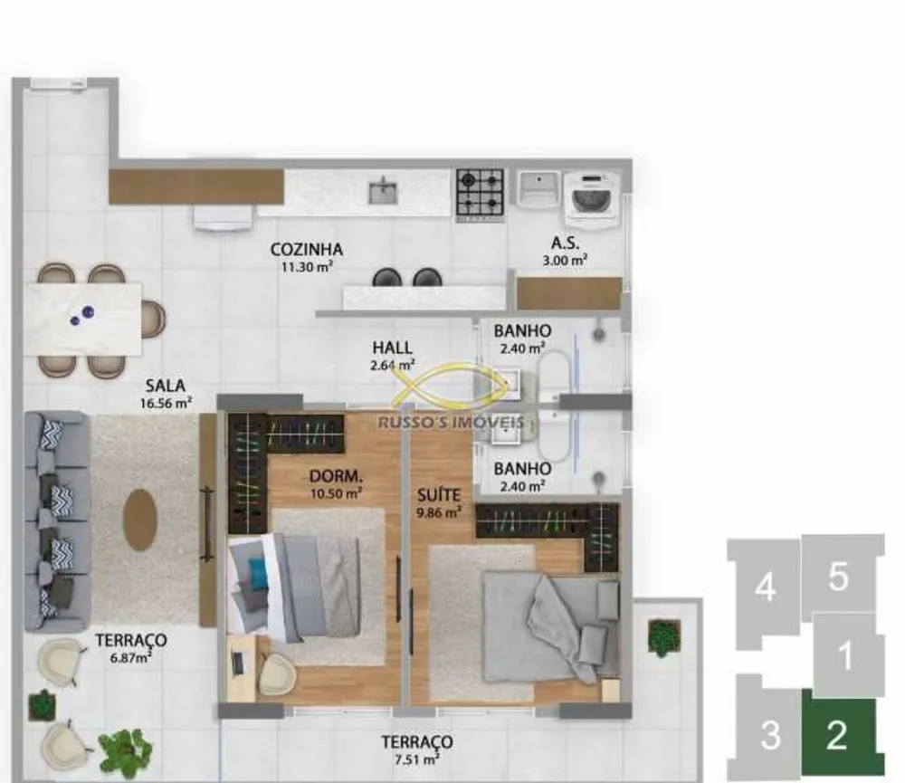 Apartamento, 2 quartos, 79 m² - Foto 2