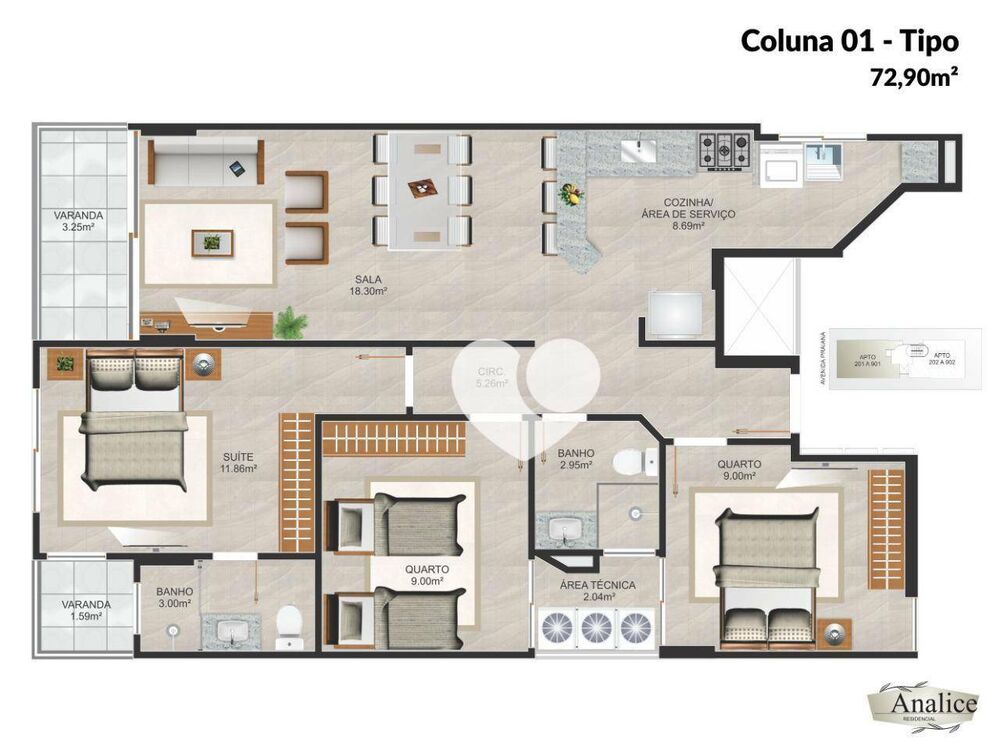 Apartamento, 2 quartos, 72 m² - Foto 4