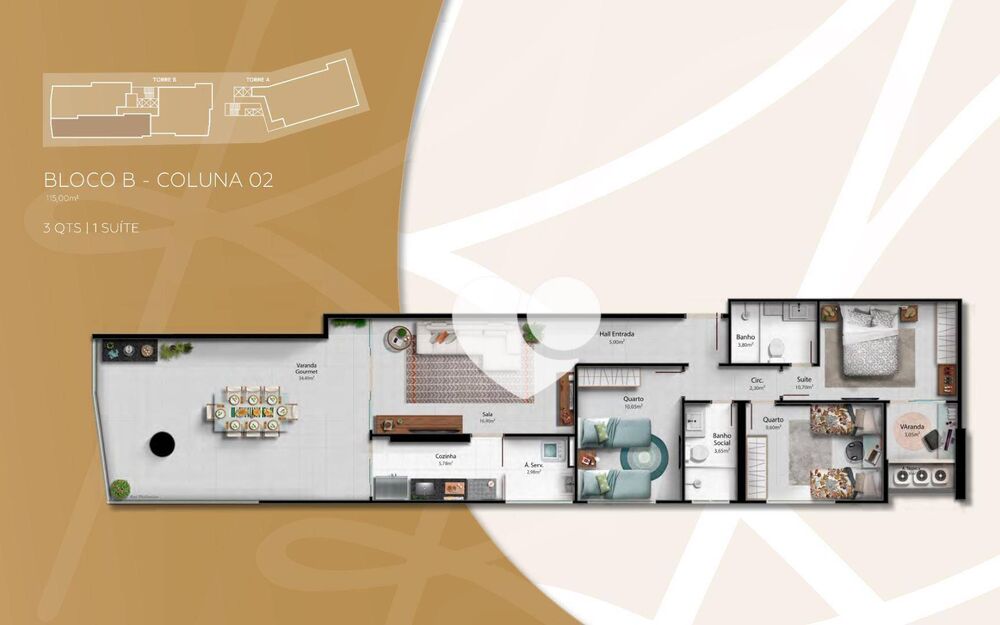 Apartamento à venda com 3 quartos, 116m² - Foto 8