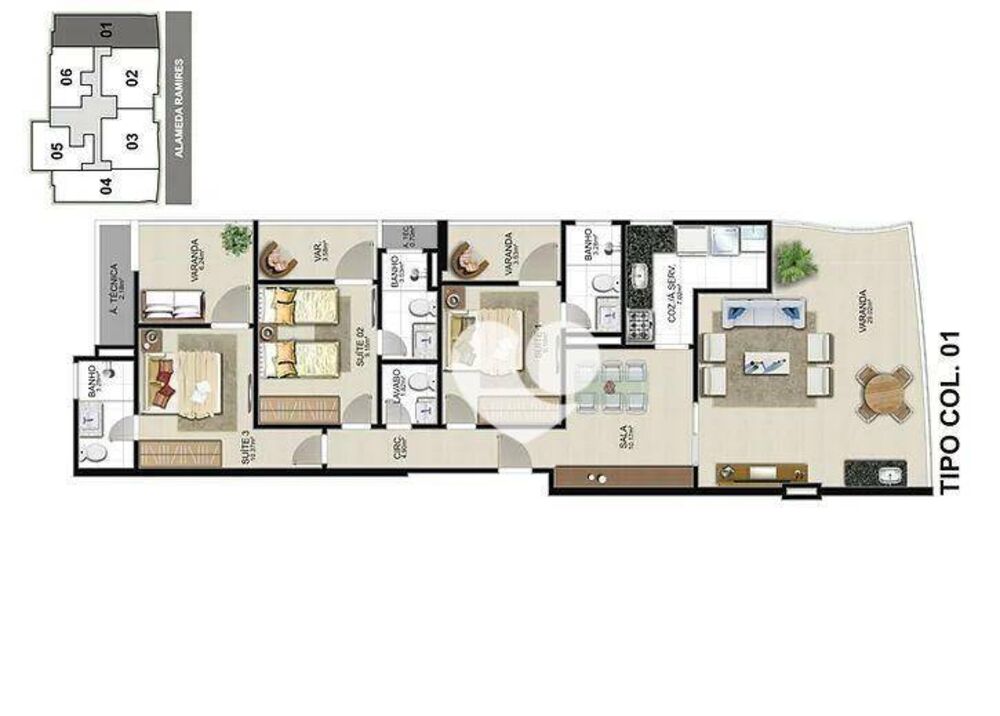 Apartamento, 3 quartos, 121 m² - Foto 2