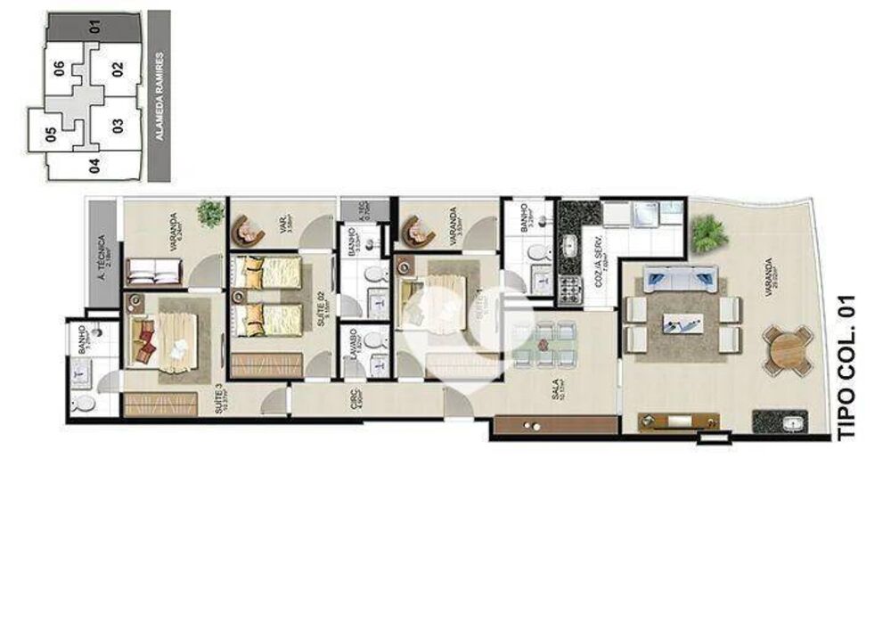 Apartamento à venda com 3 quartos, 105m² - Foto 4