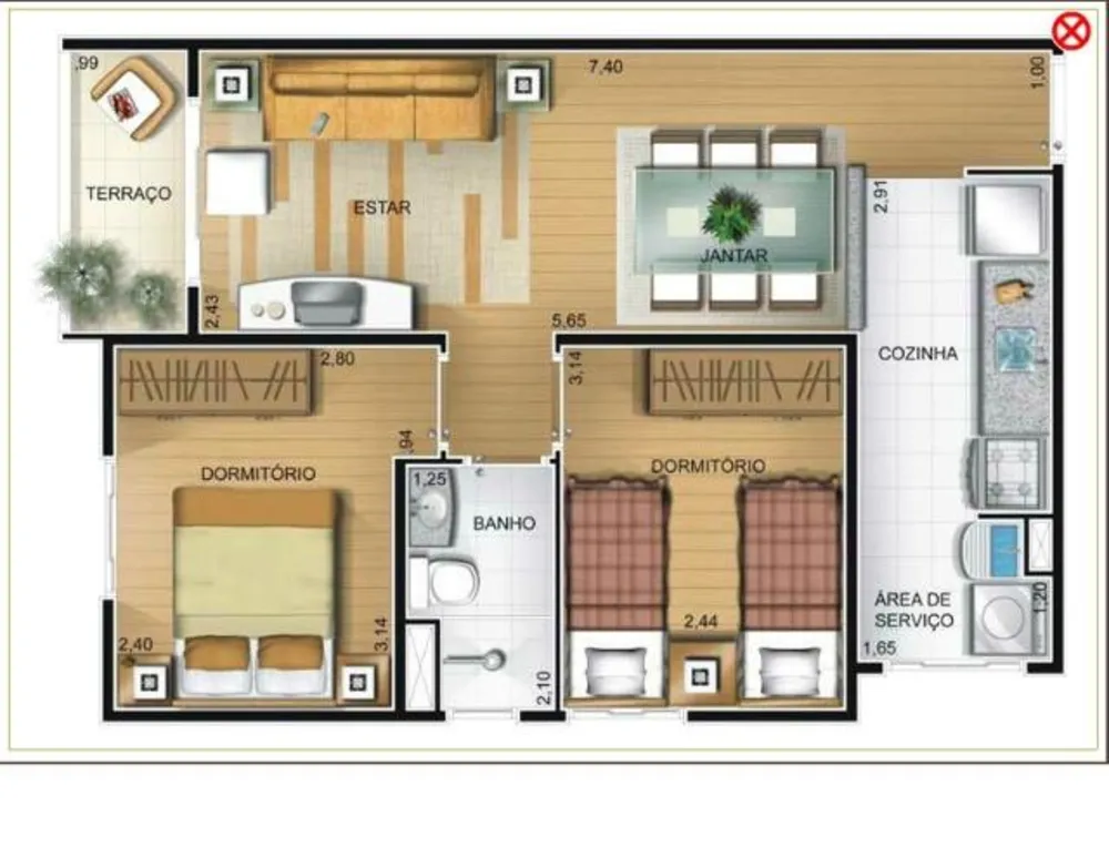 Apartamento, 2 quartos, 51 m² - Foto 3