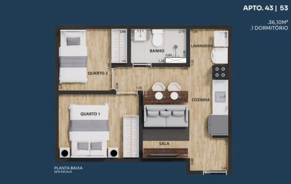 Apartamento, 2 quartos, 36 m² - Foto 5