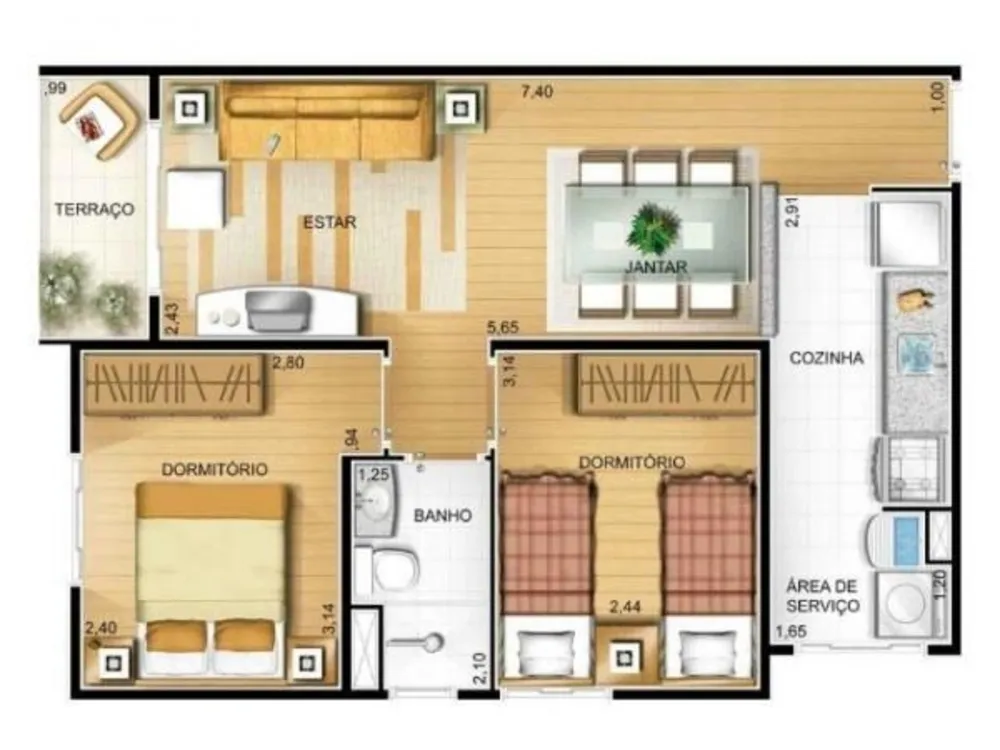 Apartamento, 2 quartos, 55 m² - Foto 8