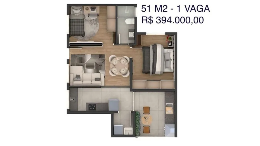 Apartamento, 2 quartos, 52 m² - Foto 7