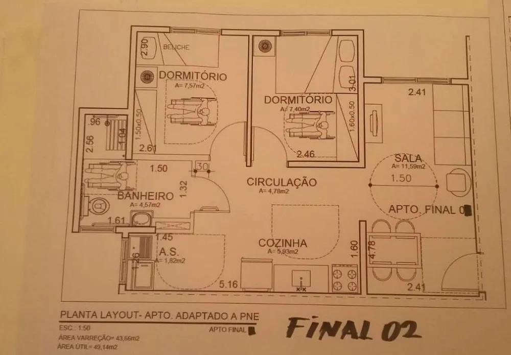 Apartamento, 2 quartos, 50 m² - Foto 2