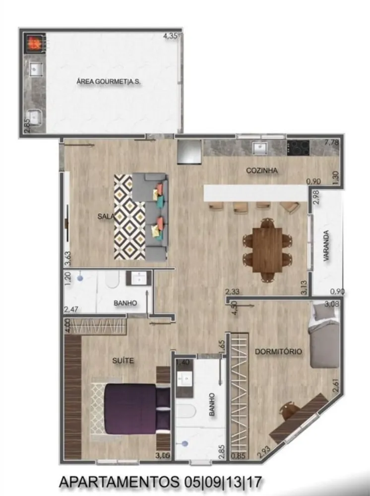 Apartamento, 2 quartos, 64 m² - Foto 1