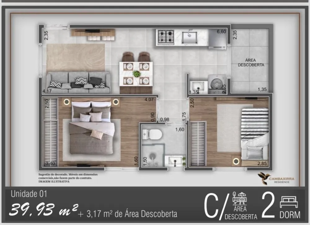 Apartamento, 2 quartos, 39 m² - Foto 2