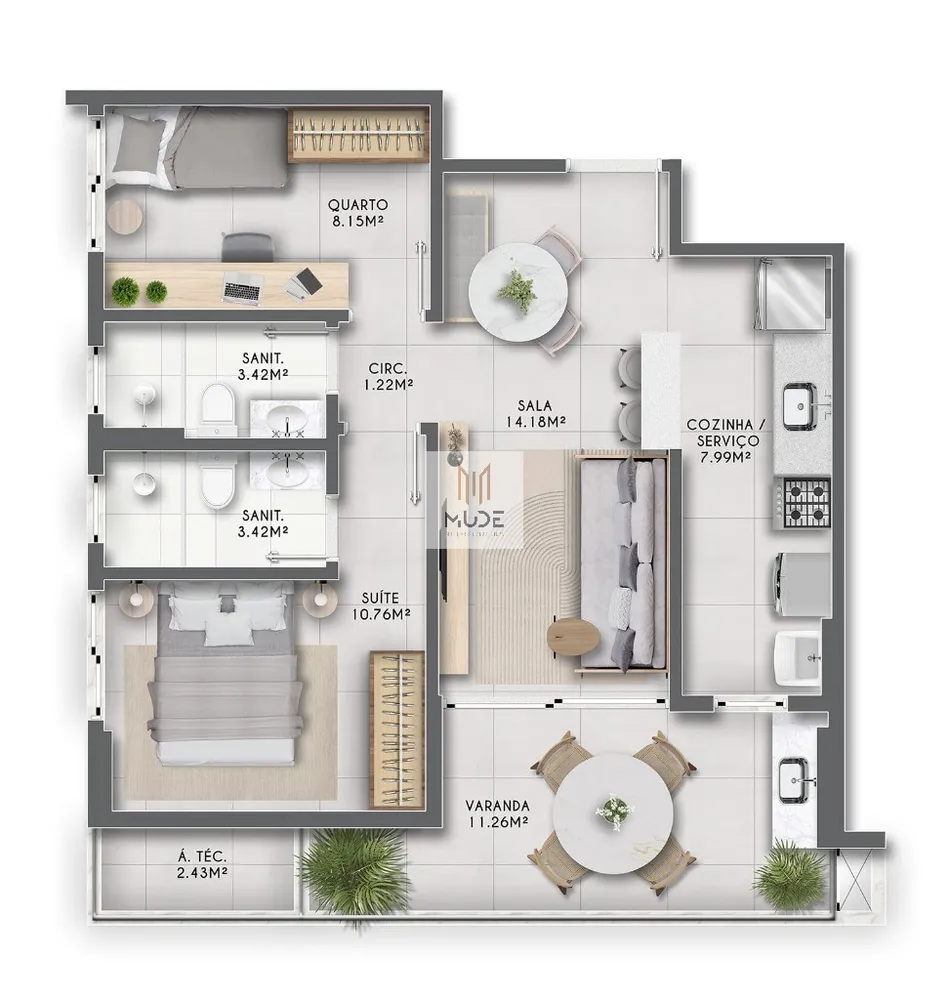 Apartamento, 2 quartos, 62 m² - Foto 8