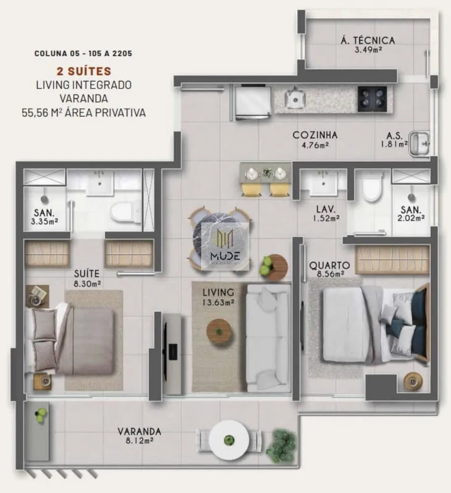 Apartamento, 2 quartos, 55 m² - Foto 7