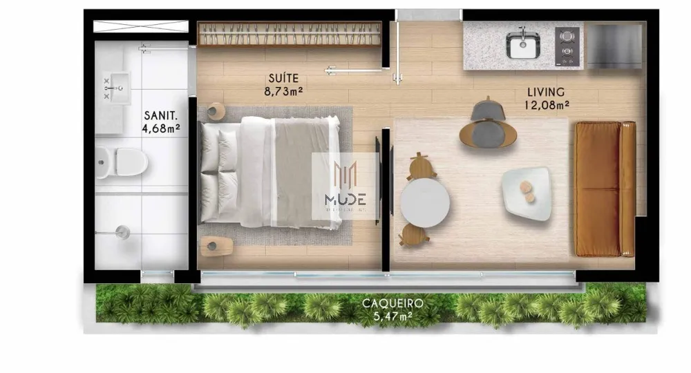 Apartamento, 1 quarto, 35 m² - Foto 12