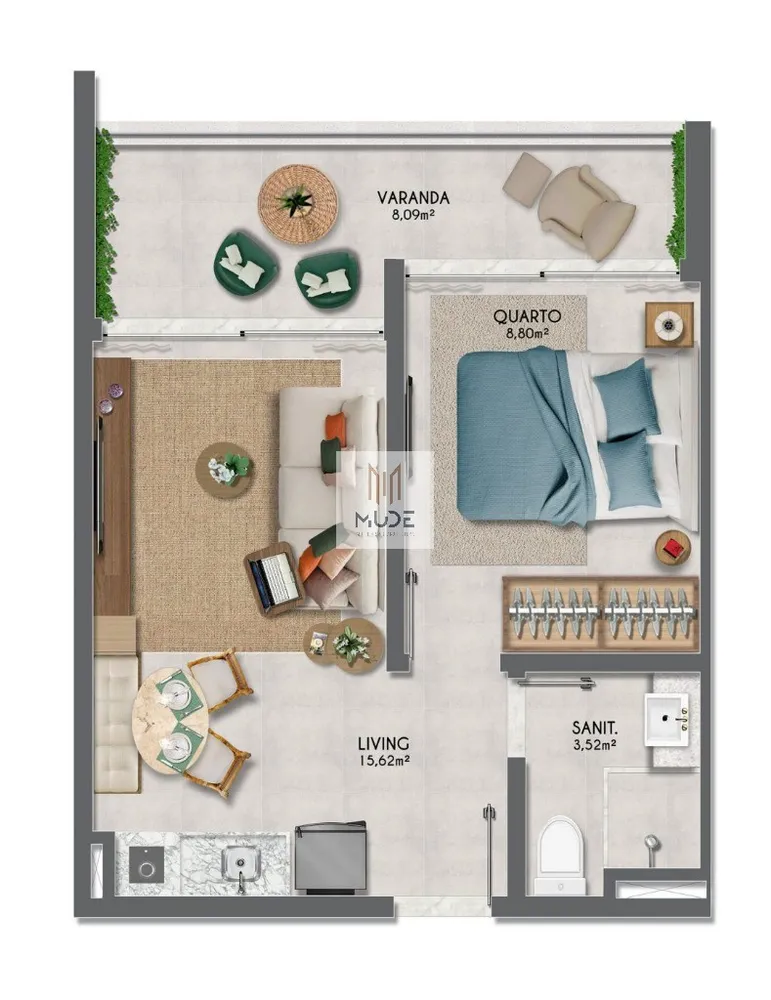 Apartamento, 1 quarto, 35 m² - Foto 7