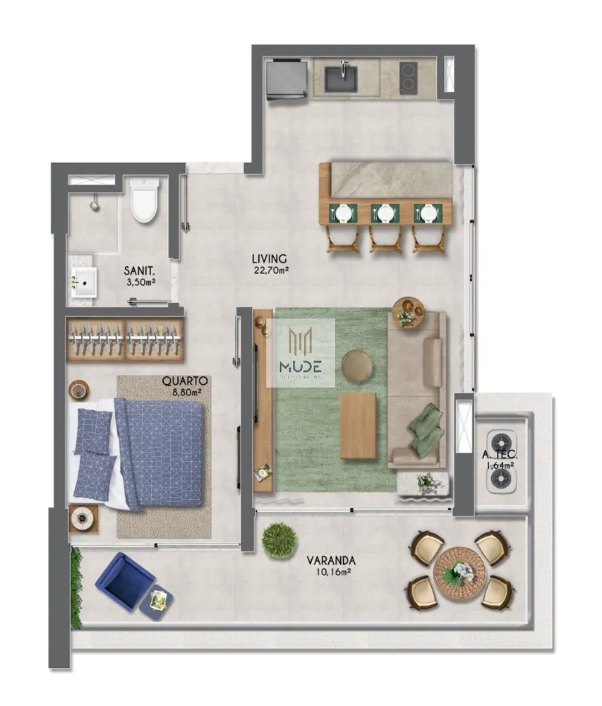 Apartamento, 1 quarto, 35 m² - Foto 11