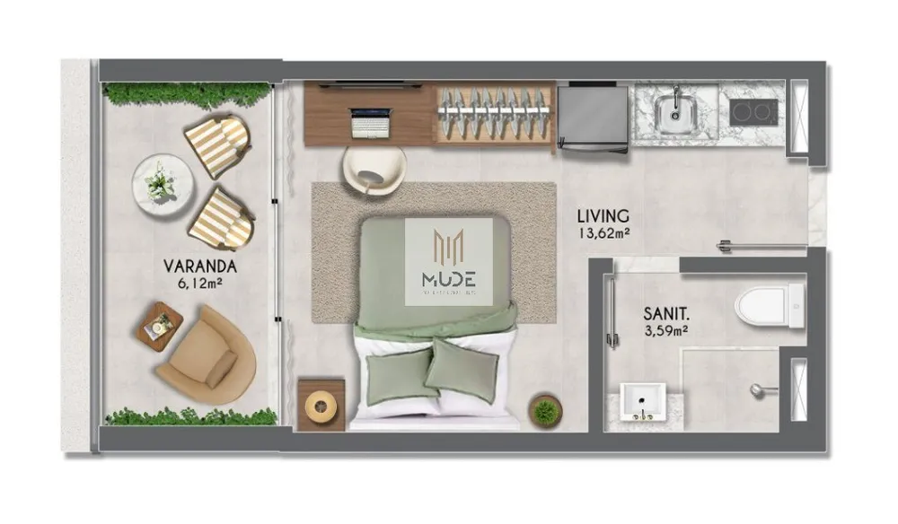 Apartamento, 1 quarto, 35 m² - Foto 8