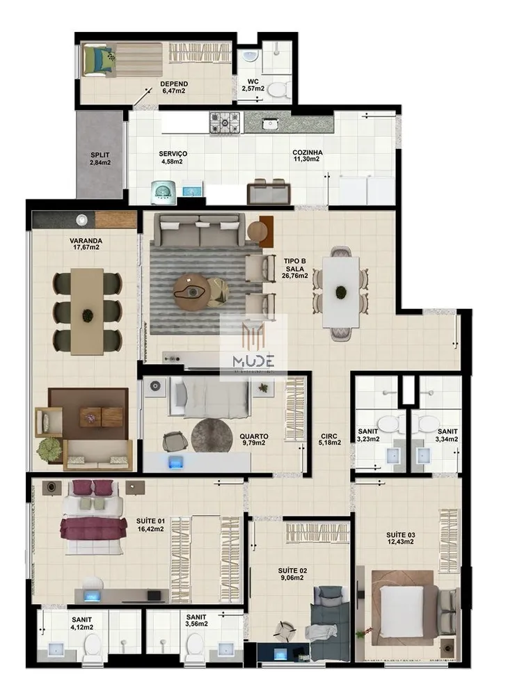 Apartamento, 4 quartos, 142 m² - Foto 5