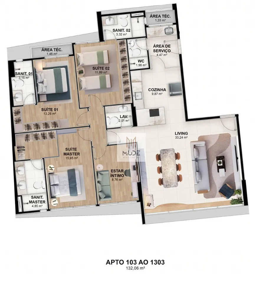 Apartamento, 3 quartos, 132 m² - Foto 8